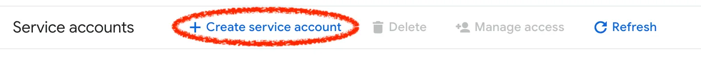 Create Service Account