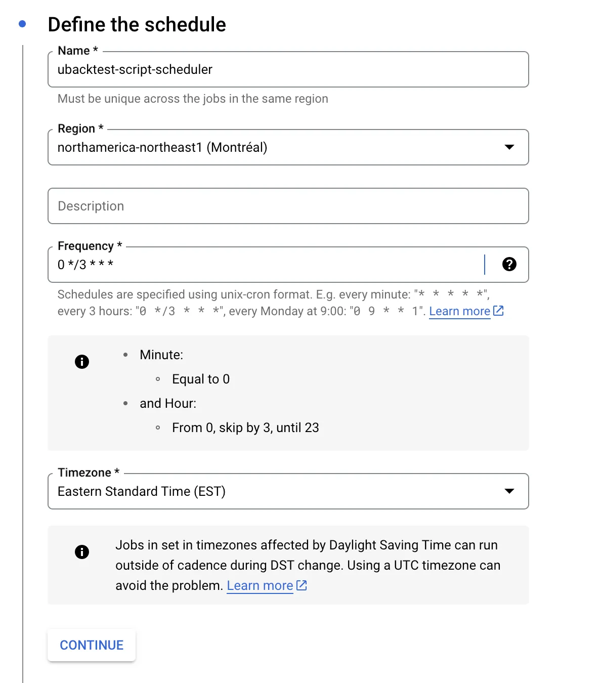 Set up cloud scheduler