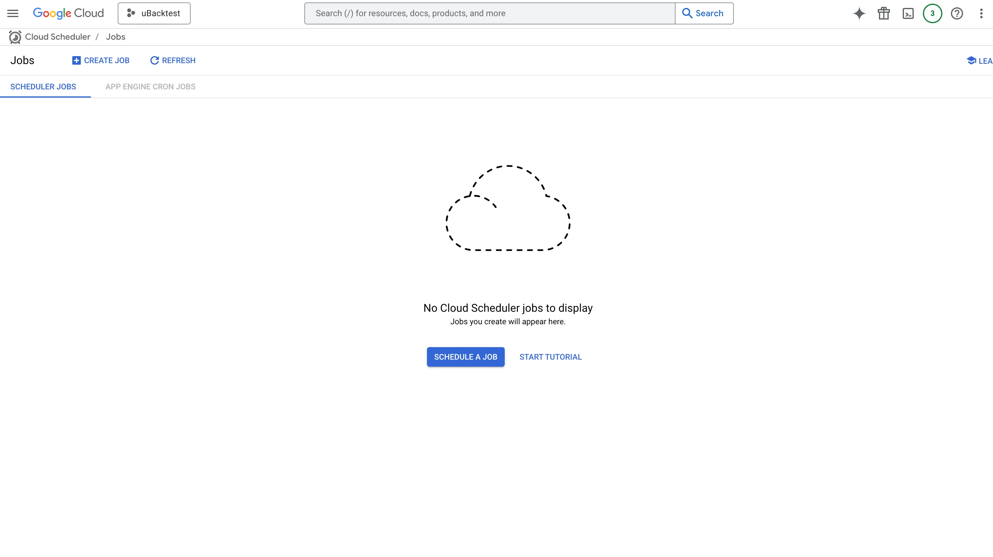 Empty Scheduler Console