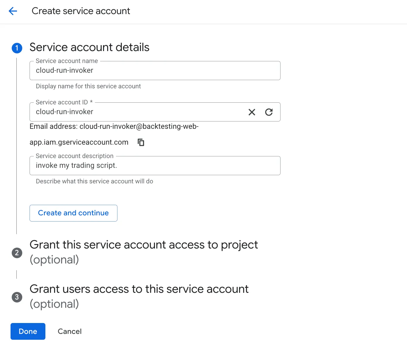 Name the Service Account