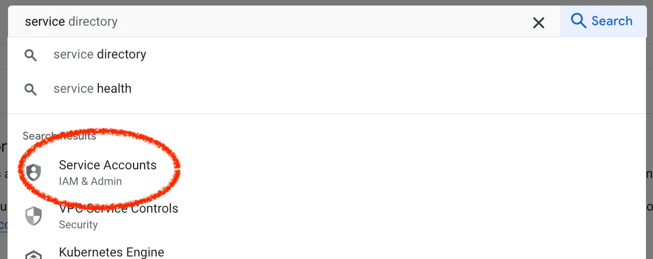 Search for Service Accounts